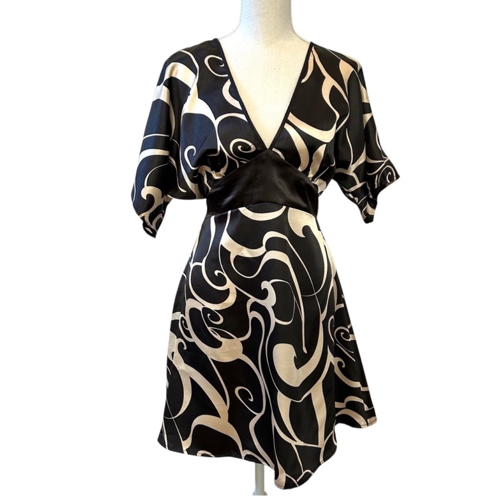 PINK | Satin Black Brown Business Casual Dress